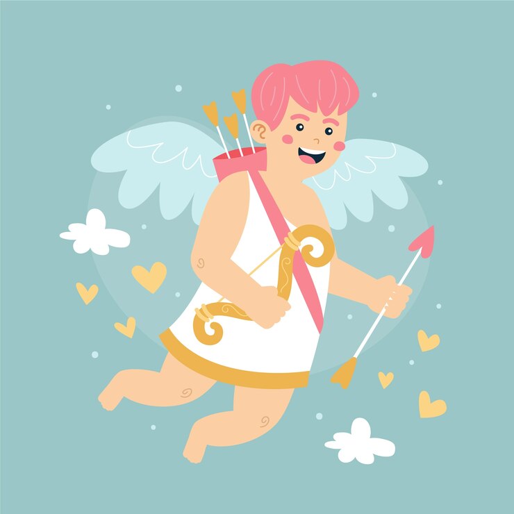 Free Vector hand drawn valentine's day cupid illustration