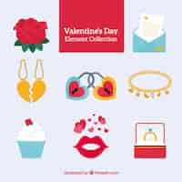 Free vector hand drawn valentine's day element collection