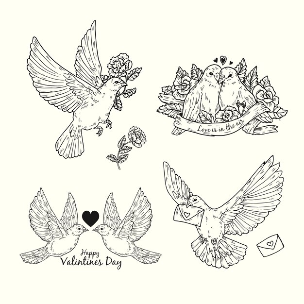 Hand drawn valentine's day element collection