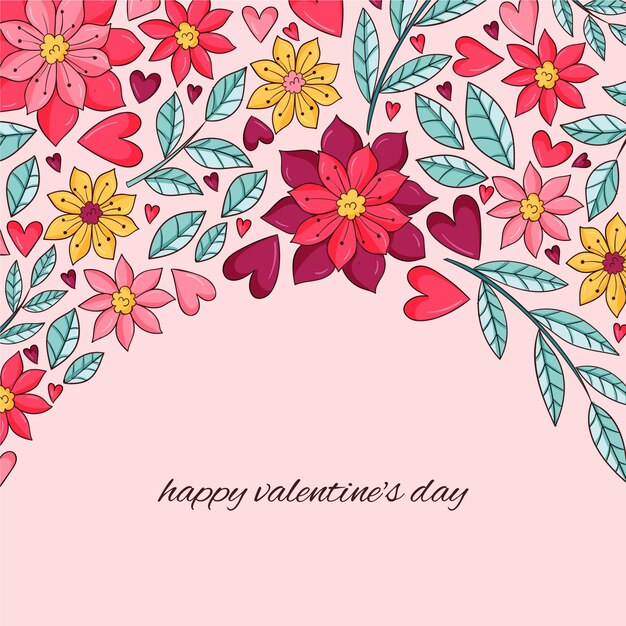 Free vector hand drawn valentine's day flowers illustration