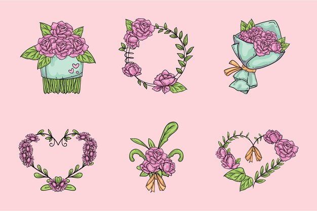 Free Vector hand drawn valentine's day flowers illustration