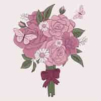 Free vector hand drawn valentine's day flowers illustration