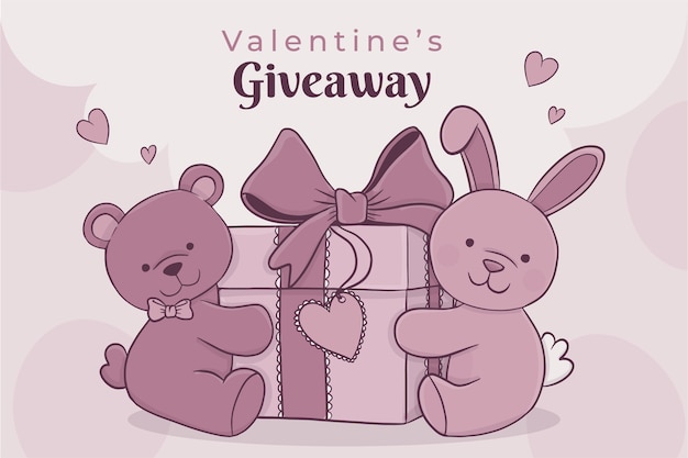 Hand drawn valentine's day giveaway illustration
