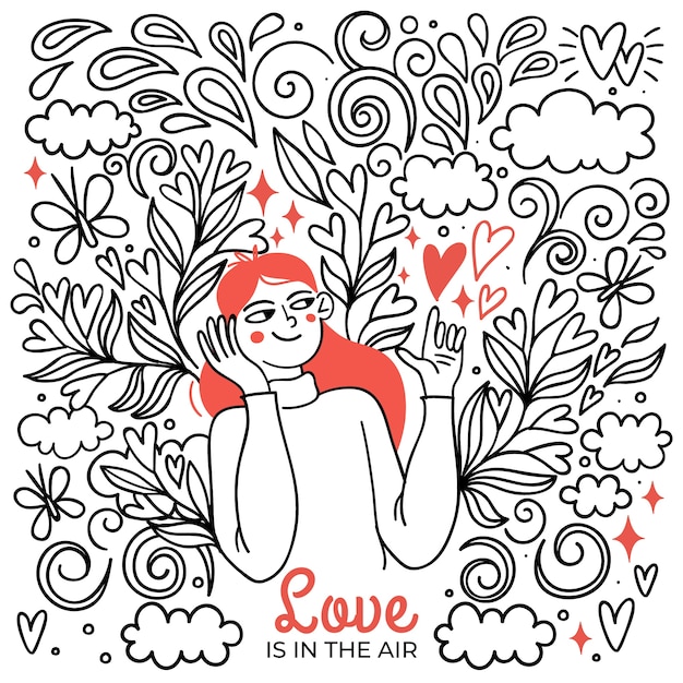 Hand drawn valentine's day illustration