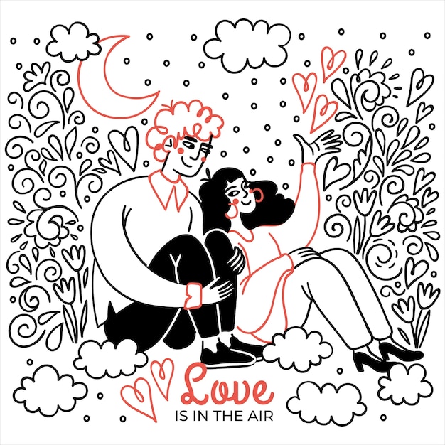 Free vector hand drawn valentine's day illustration