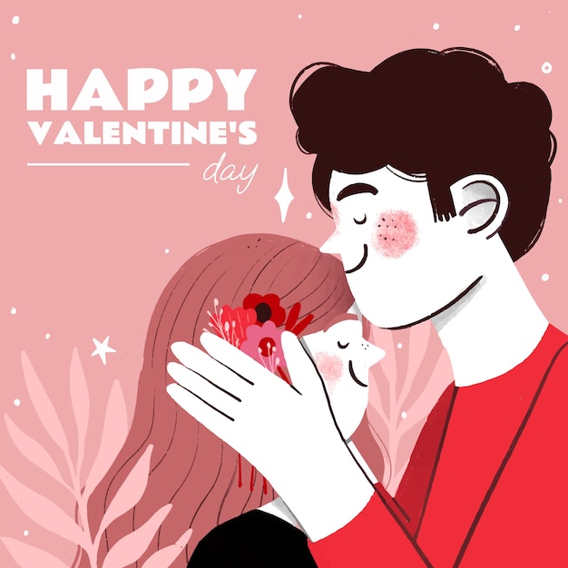 Vettore gratuito illustrazione disegnata a mano di san valentino