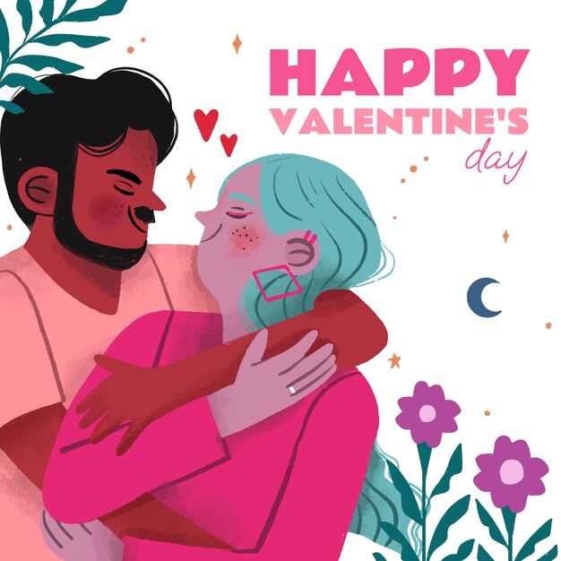 Illustrazione disegnata a mano di san valentino