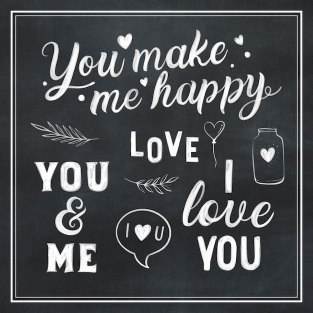 Free vector hand drawn valentine's day label pack