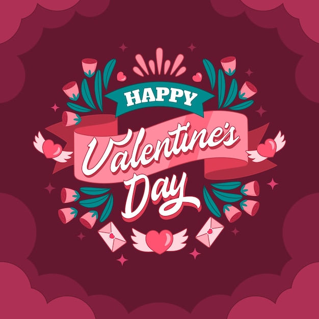 Free vector hand drawn valentine's day lettering