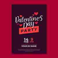 Free vector hand drawn valentine's day party flyer template