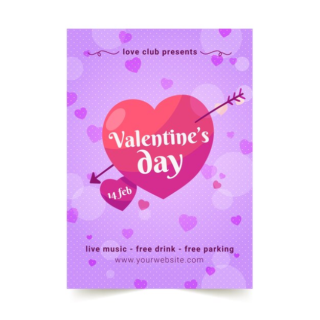 Free vector hand drawn valentine's day party poster template