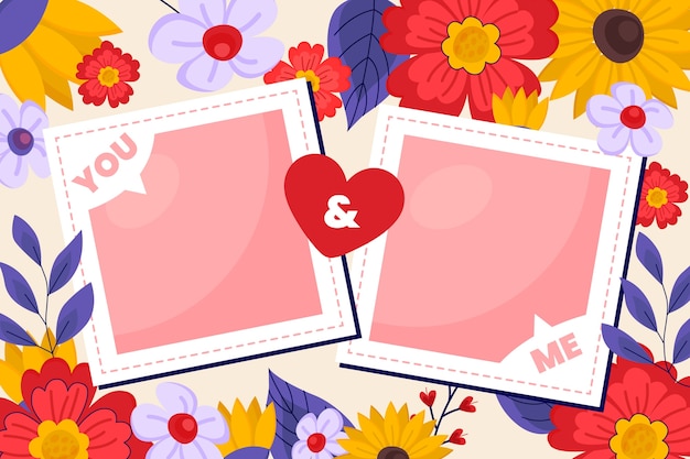 Free vector hand drawn valentine's day photo frame template