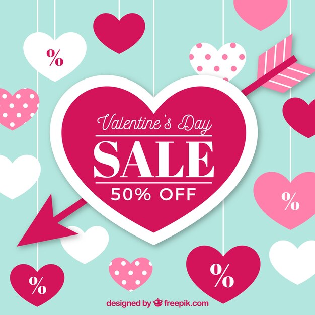 Hand drawn valentine's day sale background