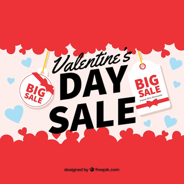 Free vector hand drawn valentine's day sale background