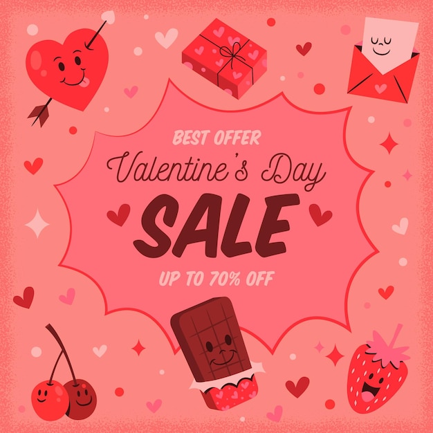 Free vector hand drawn valentine's day sale promo