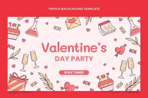 Free vector hand drawn valentine's day twitch background