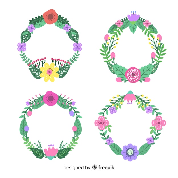 Free vector hand drawn valentine wreath pack