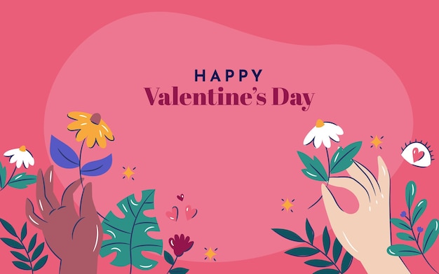 Hand drawn valentines day background illustration