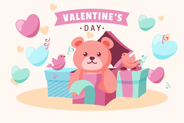 Vettore gratuito fondo disegnato a mano di san valentino