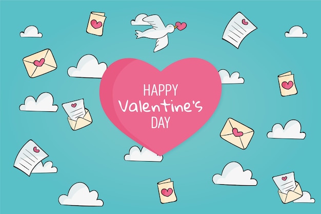 Free vector hand drawn valentines day background