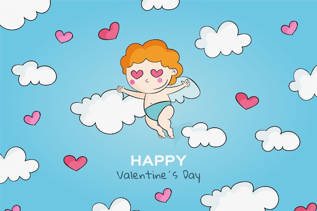 Hand drawn valentines day background