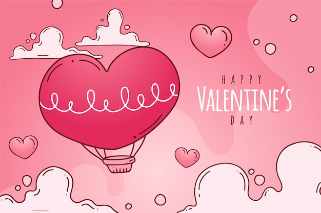 Free vector hand drawn valentines day background