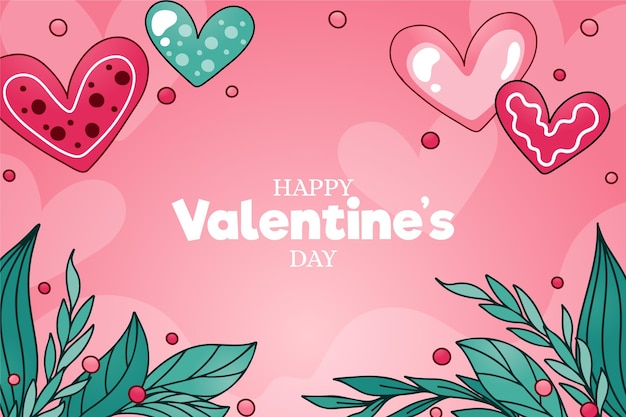 Free vector hand drawn valentines day background