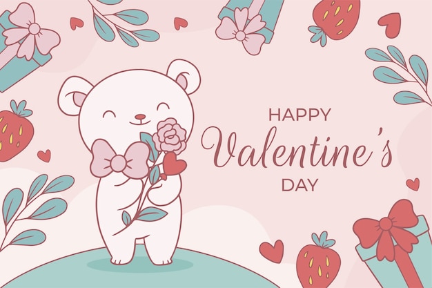 Free vector hand drawn valentines day background