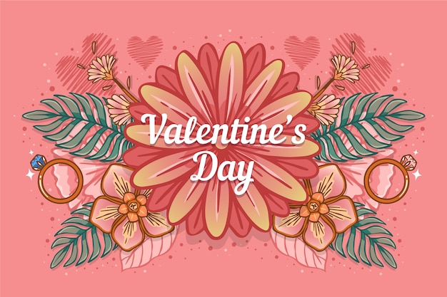 Free vector hand drawn valentines day background