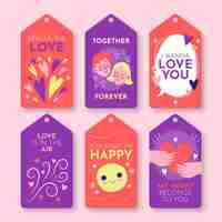 Free vector hand drawn valentines day badge collection