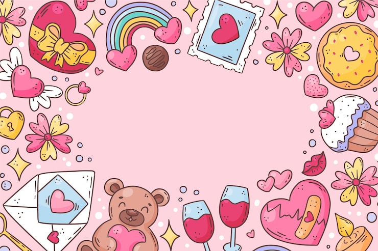 Free Vector hand drawn valentines day celebration background