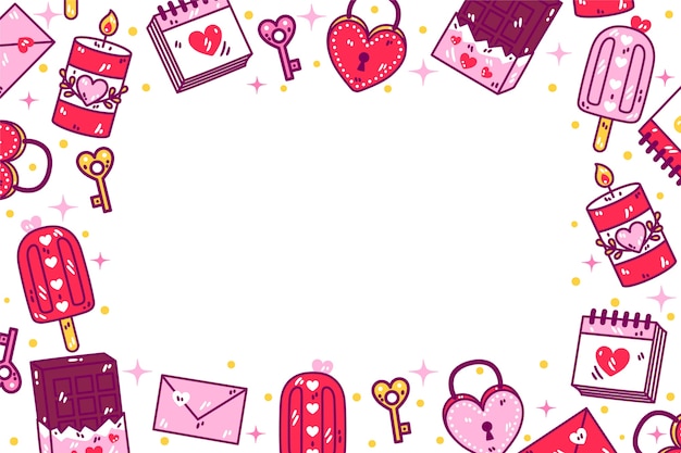 Free vector hand drawn valentines day celebration background