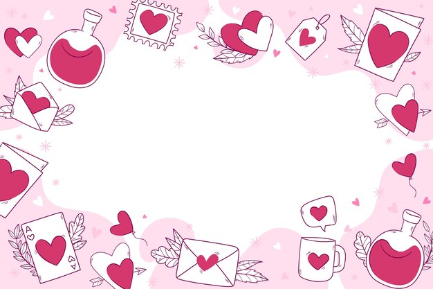 Hand drawn valentines day celebration background