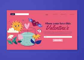 Free vector hand drawn valentines day landing page