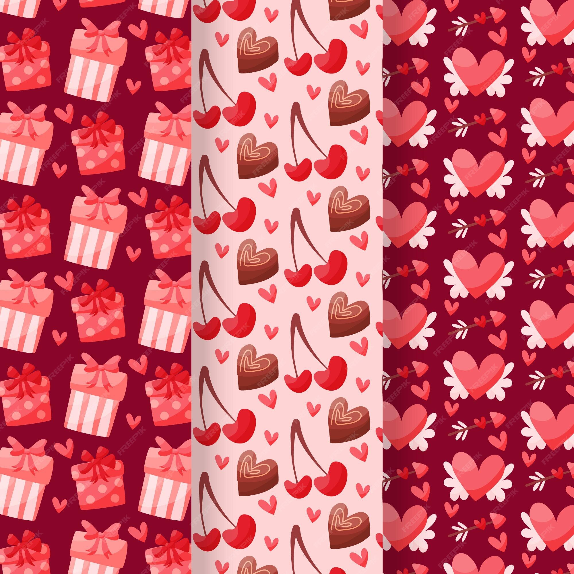 Free Vector  Hand drawn valentine's day pattern collection