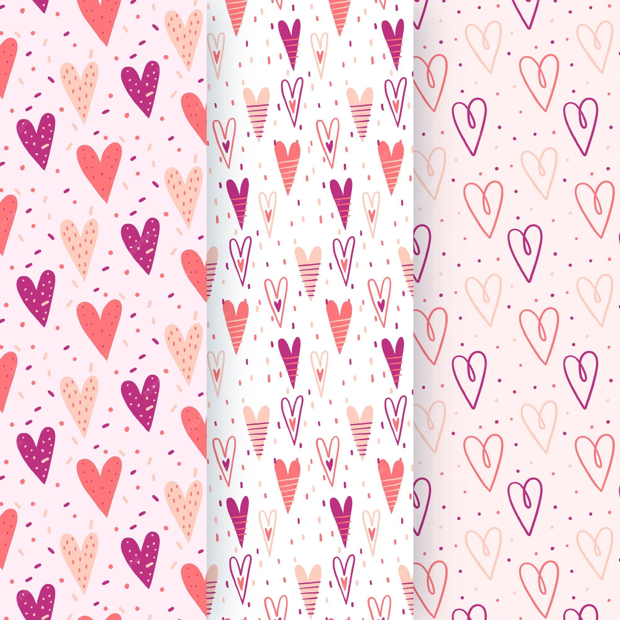 Free Vector  Hand drawn valentine's day pattern collection