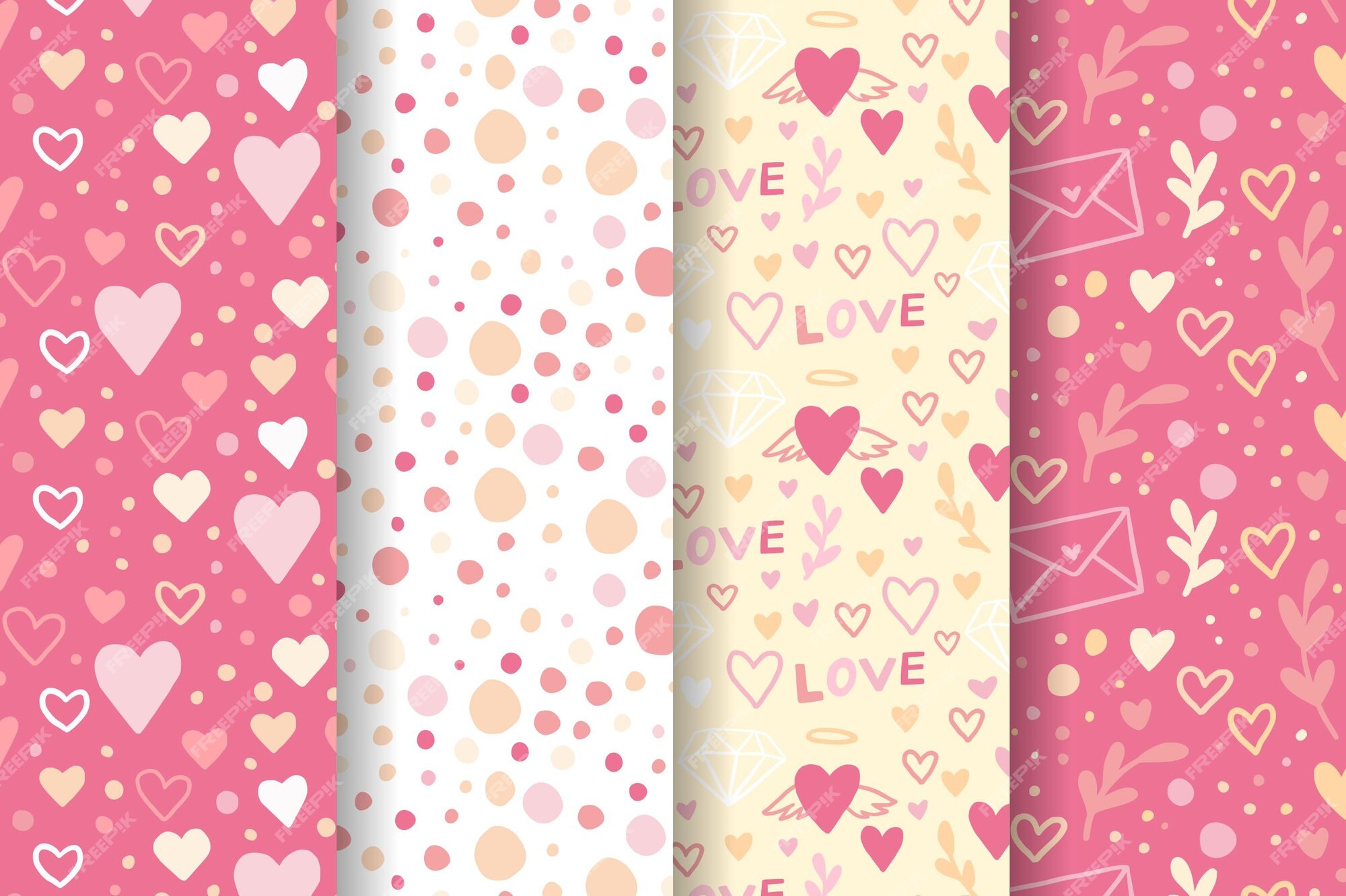 Free Vector  Hand drawn valentine's day pattern collection