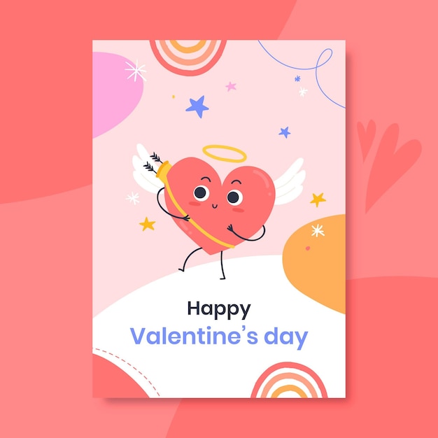 Hand drawn valentines day poster template