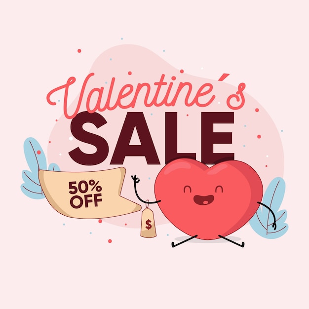 Hand drawn valentines day sale concept