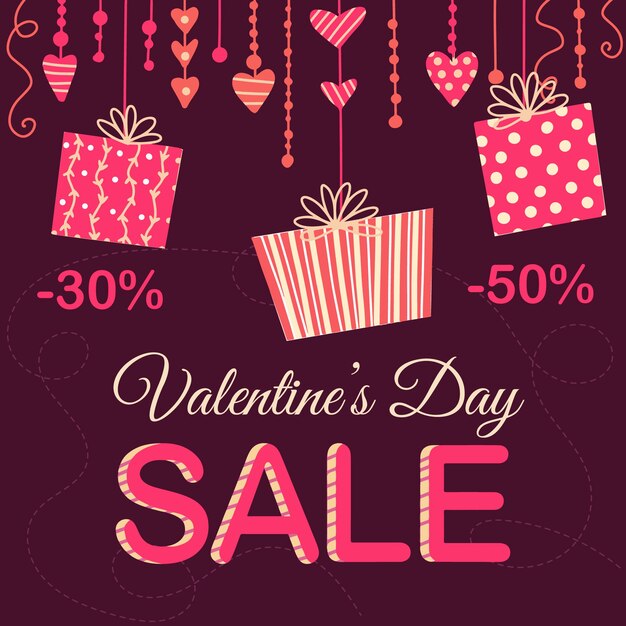 Hand-drawn valentines day sale concept