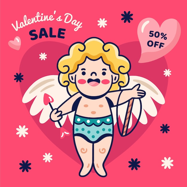 Hand-drawn valentines day sale