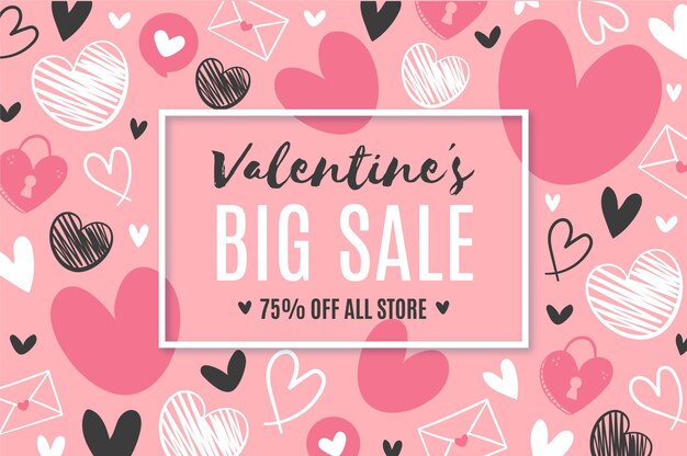 Hand drawn valentines day sale