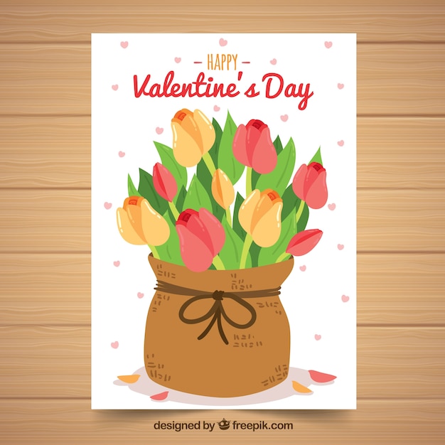 Free vector hand drawn valetine's day card