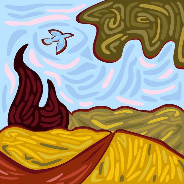 Free Vector hand drawn van gogh painting illustration