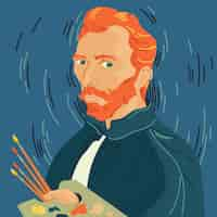 Free vector hand drawn van gogh painting illustration