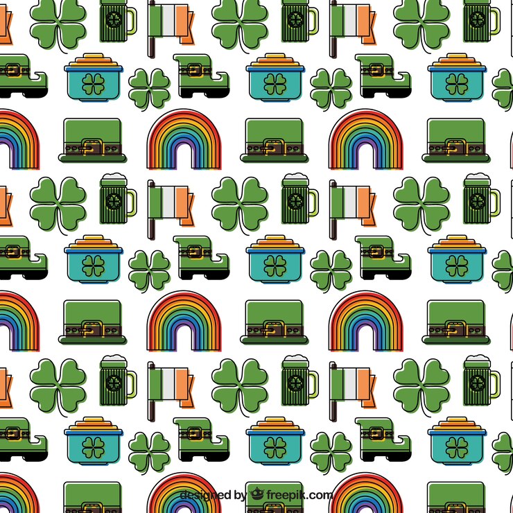 Free Vector hand drawn variety of st. patrick's elements pattern