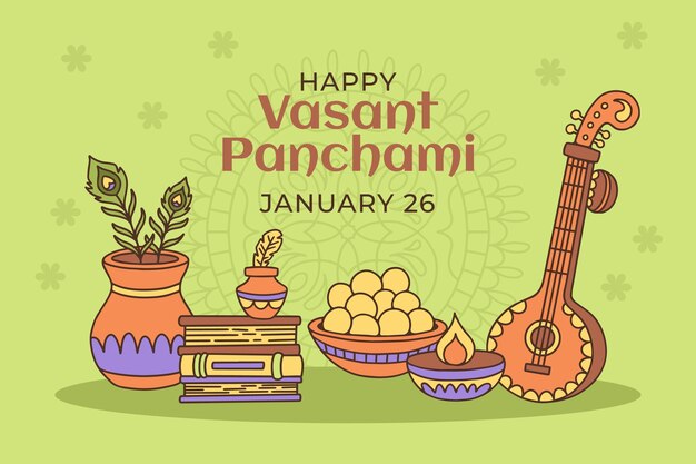 Free vector hand drawn vasant panchami background