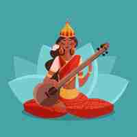 Free vector hand drawn vasant panchami