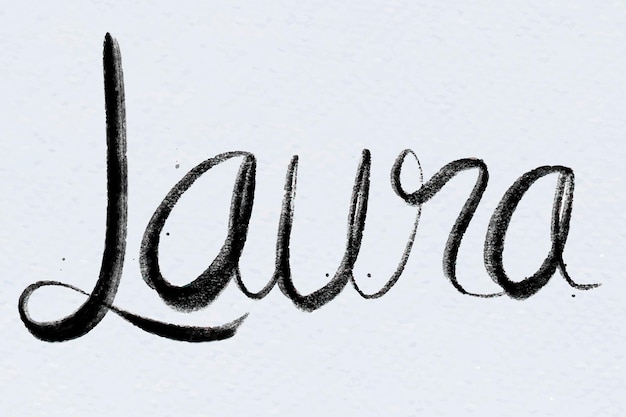 Tipografia del carattere laura di vettore disegnato a mano