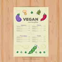 Free vector hand drawn vegan menu restaurant